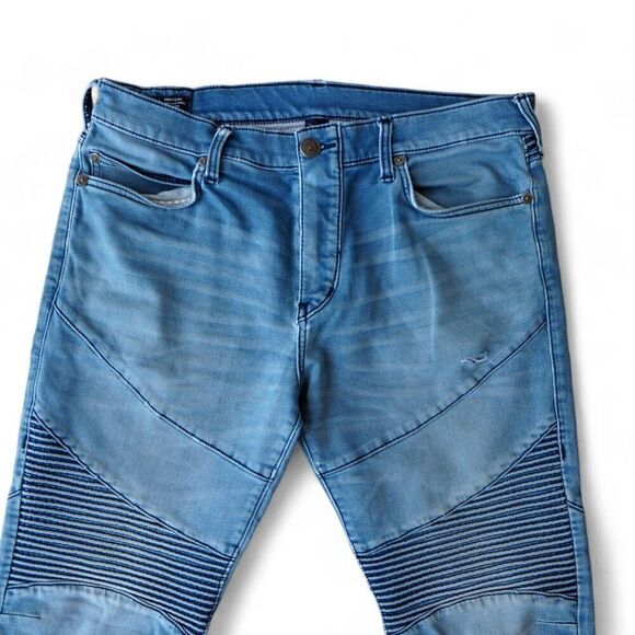 True Religion Rocco Relaxed Skinny Jeans Medium Distressed Wash Men's 34 - Picture 7 of 14